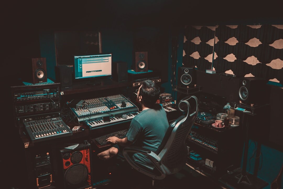 Sound and video recording studio with equipment
