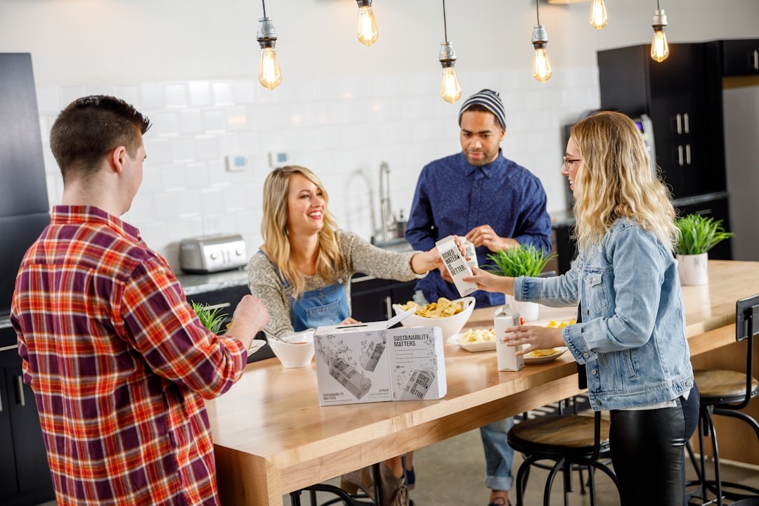 Team of professionals collaborating around a table