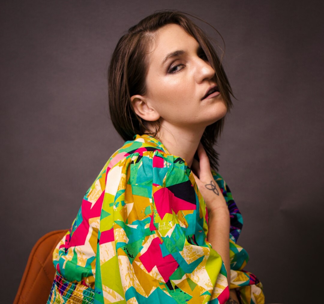 Studio portrait of a confident European woman